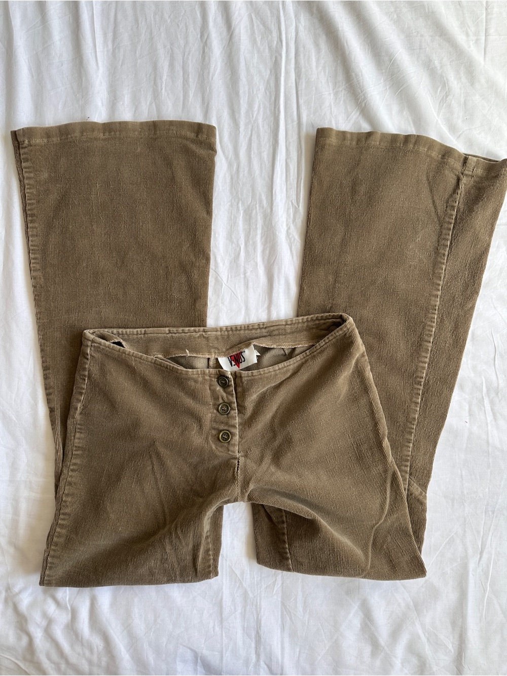 Vintage Tan Bootcut Jeans with Button Fly